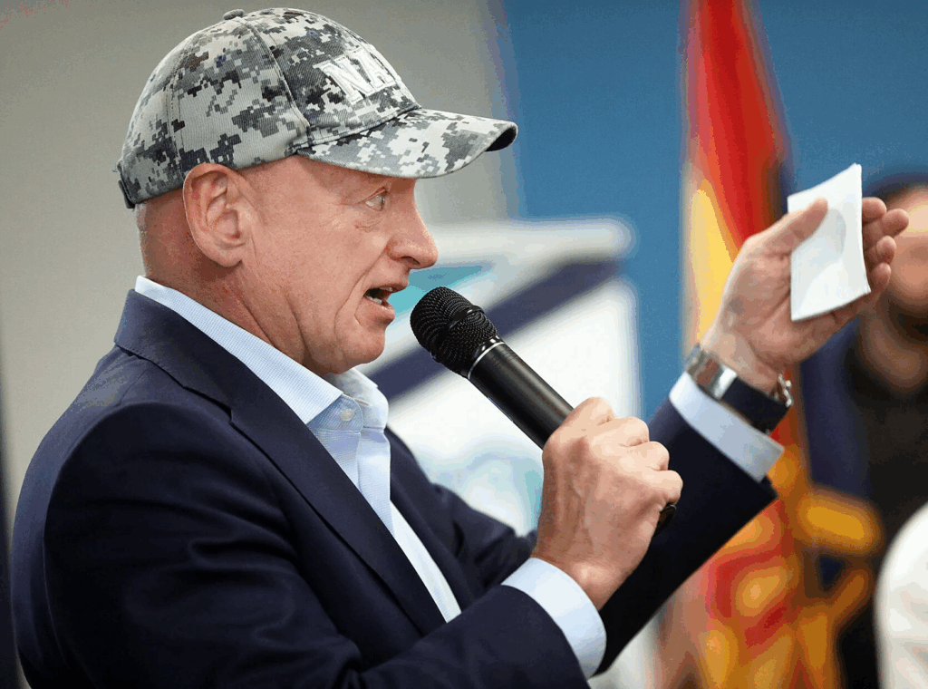 U.S. Senator Mark Kelly speaks at a town hall in the Chiricahua Community Health Clinics Administration and Dental offices Thursday in Sierra Vista. MARK LEVY HERALD/REVIEW
