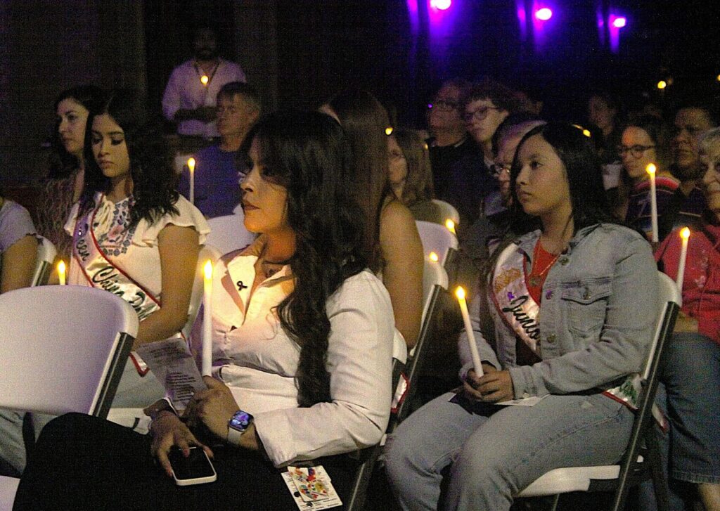 Bruce Whetten Herald/Review Angelica Lopez of Chiricahua Community Health Centers Inc. was one of approximately 75-80 people who attended the 30th Domestic Violence Candlelight Vigil & Walk in Douglas Thursday, Oct. 16. Bruce Whetten Herald/Review