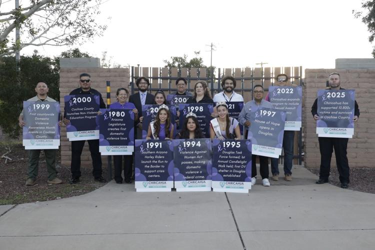 Some of the signs with important dates that were on display at the event. Consulmex Douglas photo